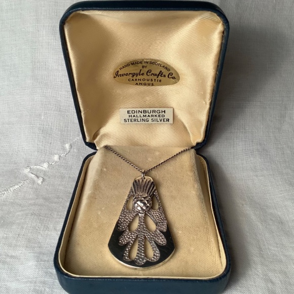 Handmade Sterling Silver Scottish Thistle Pendant and Chain - Picture 5 of 5